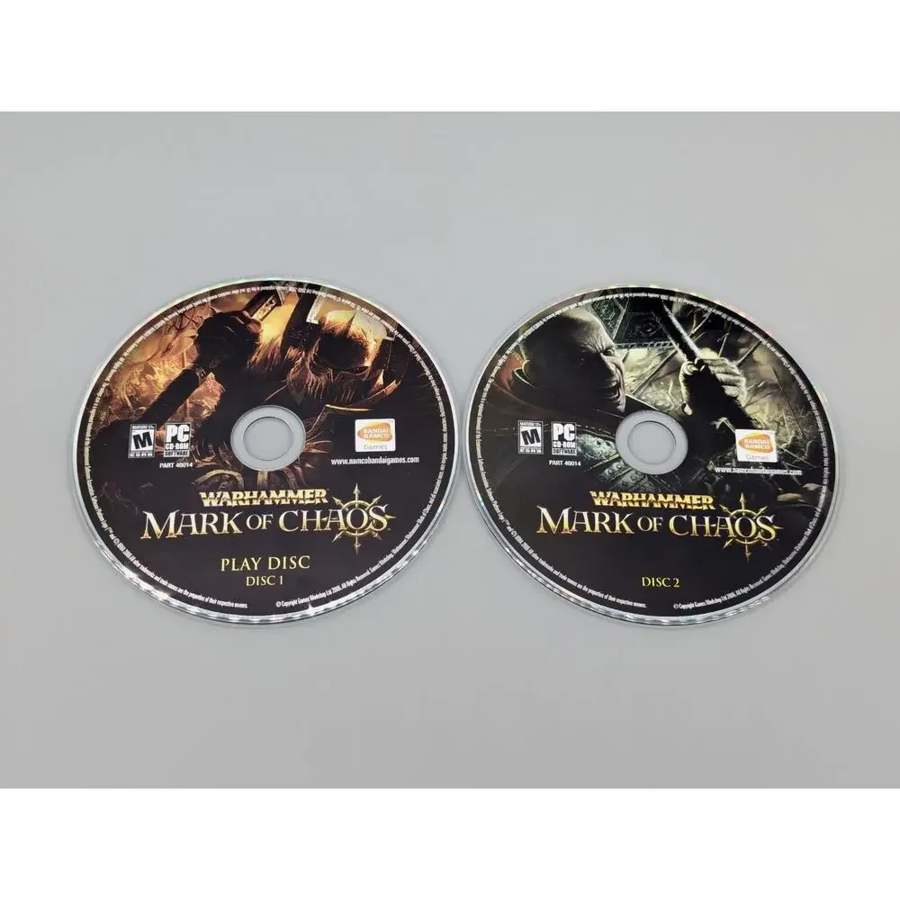 Warhammer Mark of Chaos PC 2006 6 Discs With Manual Bandai Games